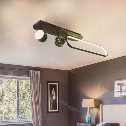 LED полилей MEISSUN 44W, линеен, студена/топла/неутрална светлина, черен LED полилей Заглавие по подразбиране Alessandro Design