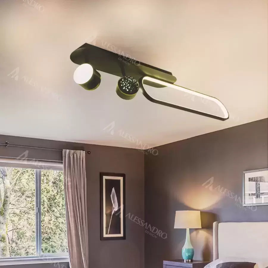 LED полилей MEISSUN 44W, линеен, студена/топла/неутрална светлина, черен LED полилей Заглавие по подразбиране Alessandro Design