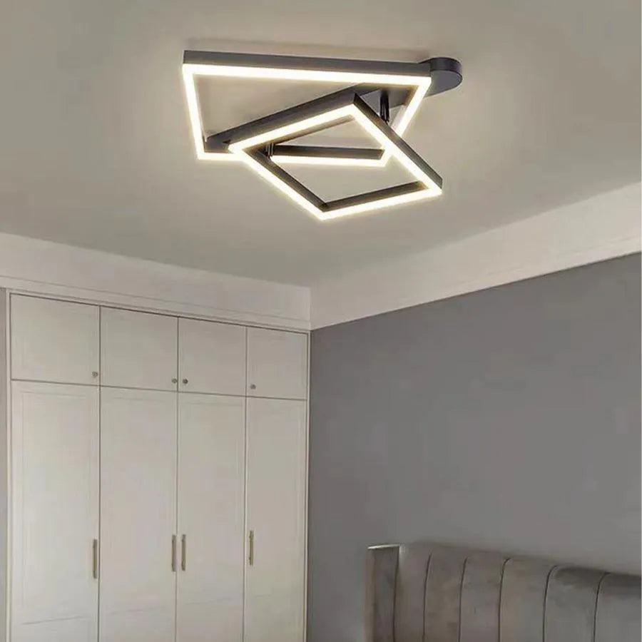 LED полилей с дистанционно управление PAPINI 112W, 2 квадрата, студена/топла/неутрална светлина, димируем, черен LED полилей с дистанционно управление Заглавие по подразбиране Alessandro Design