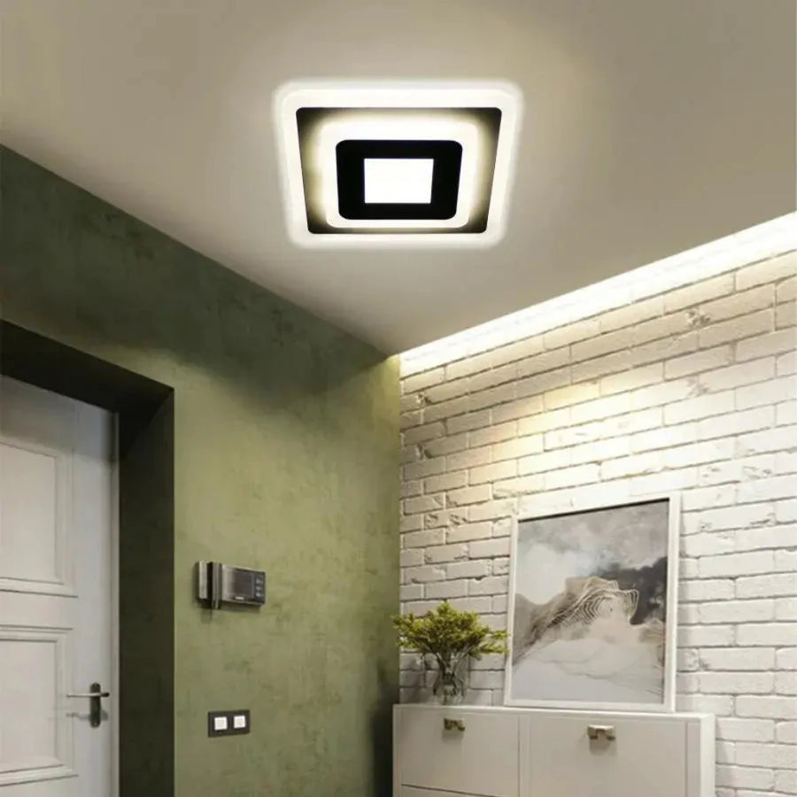 LED полилей MORNIKA 14W, диаметър 25 см, квадрат, неутрална светлина, бял LED полилей Заглавие по подразбиране Alessandro Design