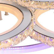 LED полилей с дистанционно управление и кристал NOVA ROTONDA RGB 145W, 6 кръга, студена/топла/неутрална светлина, димируем, бял кристал LED полилеи Заглавие по подразбиране Alessandro Design