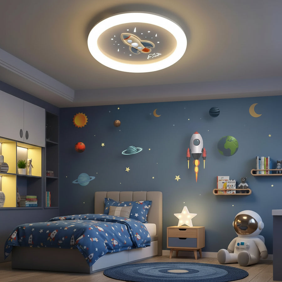 LED полилей ROCKET 49W, диаметър 49 см, студена/топла/неутрална светлина, бяло синьо Детски полилеи Заглавие по подразбиране Alessandro Design