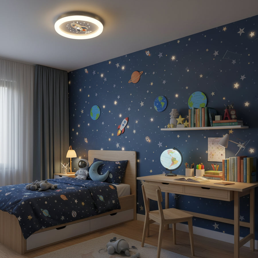 LED полилей ROCKET 49W, Диаметър 49см, Студена/Топла/Неутрална светлина, Бяло Син