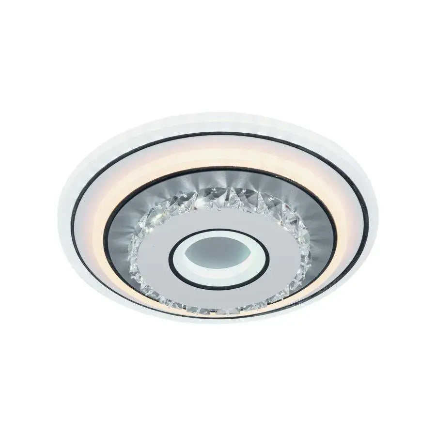 LED кристален полилей SERILDA 40W, Диаметър 20см, Студена/Топла/Неутрална светлина, Бял