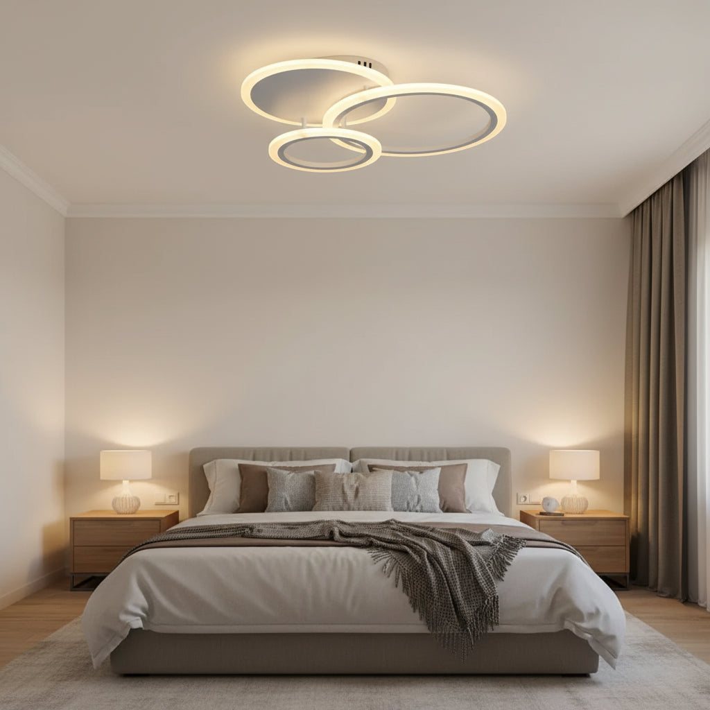 LED полилей с дистанционно управление LUCY 45W, 3 кръга, студена/топла/неутрална светлина, димируем, бял LED полилей с дистанционно управление Заглавие по подразбиране Alessandro Design