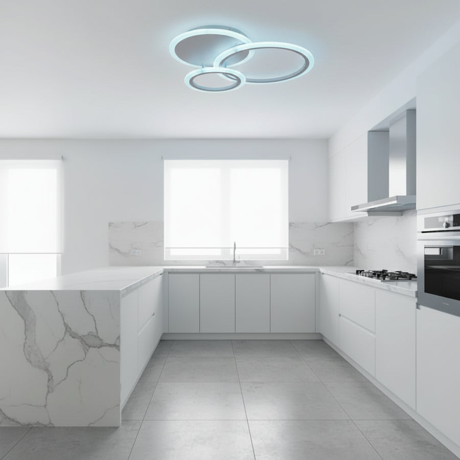 LED полилей с дистанционно управление LUCY 45W, 3 кръга, студена/топла/неутрална светлина, димируем, бял LED полилей с дистанционно управление Заглавие по подразбиране Alessandro Design