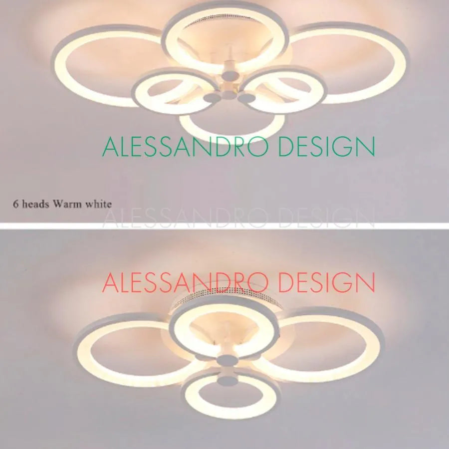 LED полилей с дистанционно управление ALANI 52W, 4 кръга, Студена/Топла/Неутрална светлина, Димируем, Бял LED полилей с дистанционно управление Заглавие по подразбиране Alessandro Design