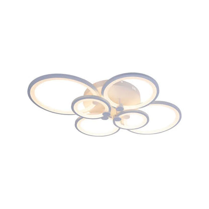 LED полилей с дистанционно управление ALANI 168W, 6 кръга, Студена/Топла/Неутрална светлина, Димируем, Бял LED полилей с дистанционно управление Заглавие по подразбиране Alessandro Design