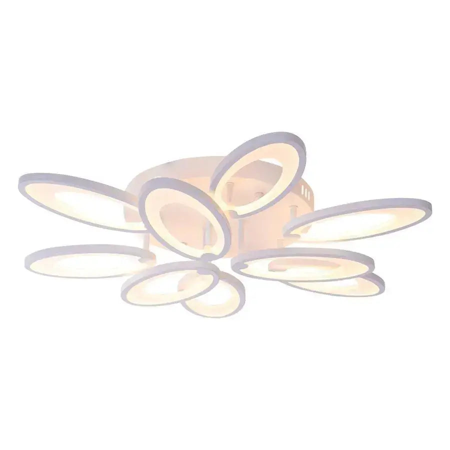 LED полилей с дистанционно управление SUNFLOWER 98W, 9 елемента, студена/топла/неутрална светлина, димиране, бели LED полилеи с дистанционно управление Заглавие по подразбиране Alessandro Design