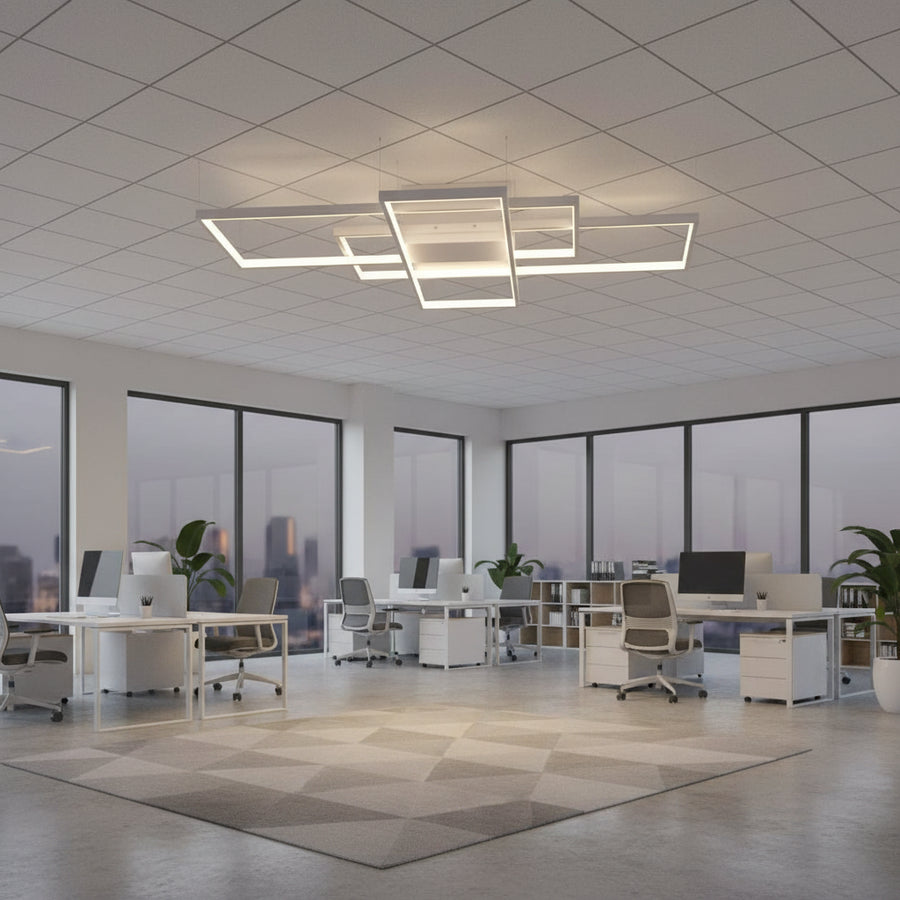 LED полилей с дистанционно управление LANDEN 84W, 3 елемента, студена/топла/неутрална светлина, димируем, бял LED полилей с дистанционно управление Заглавие по подразбиране Alessandro Design