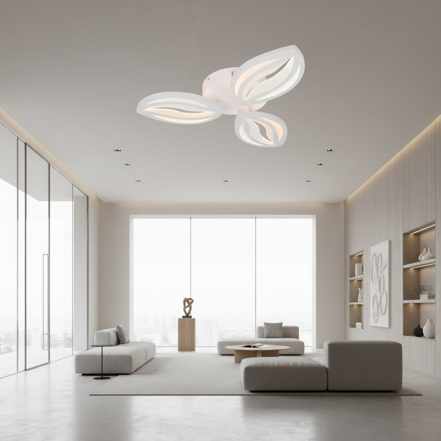 LED полилей с дистанционно управление ORCHID 40W, 3 венчелистчета, студена/топла/неутрална светлина, димиране, бял LED полилей с дистанционно управление Default Title Alessandro Design