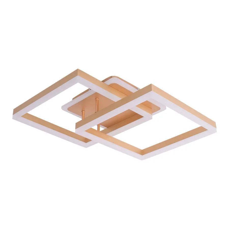 LED полилей с дистанционно управление ARWEN 142W, 2 квадрата, студена/топла/неутрална светлина, димиране, златни LED полилеи с дистанционно управление Заглавие по подразбиране Alessandro Design