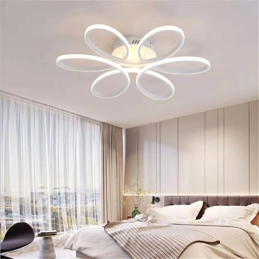 LED полилей с дистанционно управление AYDA 116W, Вълнообразна, Студена/Топла/Неутрална светлина, Димируем, Бял LED полилей с дистанционно управление Заглавие по подразбиране Alessandro Design