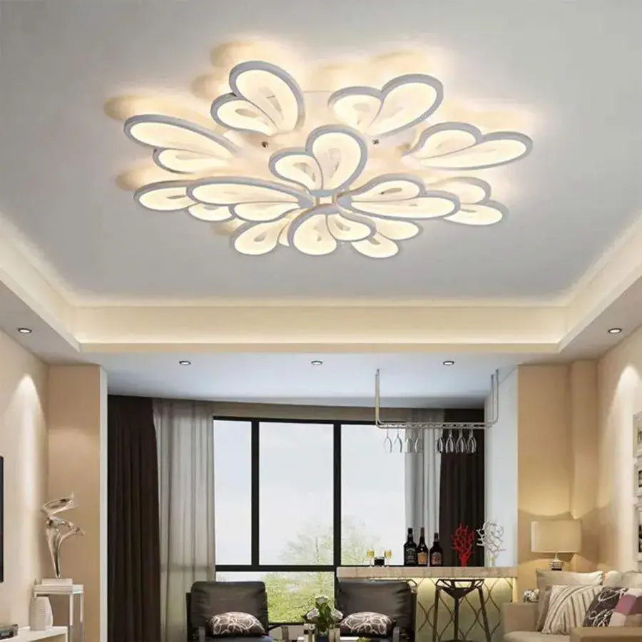 LED полилей с дистанционно управление BLOSSOM 146W, 12 венчелистчета, Студена/Топла/Неутрална светлина 3000k/4000k/6000k, Димируем, Бял LED полилей с дистанционно управление Default Title Alessandro Design