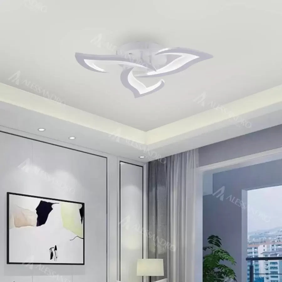 LED полилей с дистанционно LOTUS 32W, 3 венчелистчета, Студена/Топла/Неутрална светлина, Димируем, Бял LED полилей с дистанционно управление Заглавие по подразбиране Alessandro Design