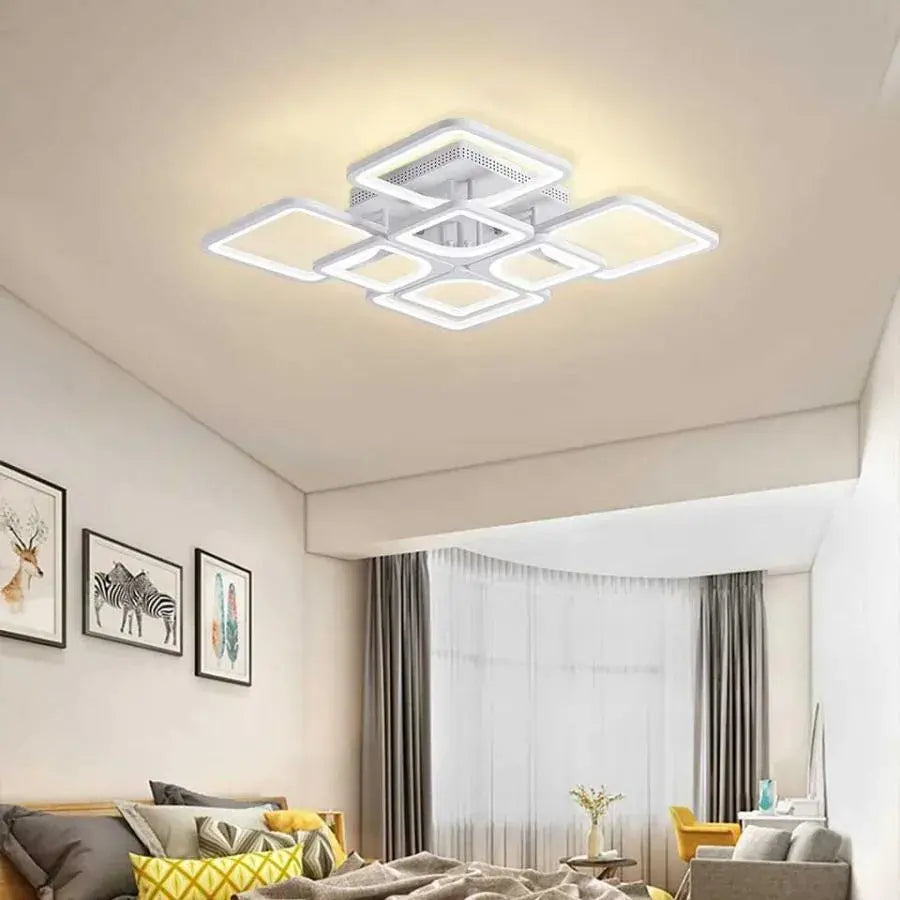 LED полилей с дистанционно управление ZOE 138W, 8 квадрата, студена/топла/неутрална светлина, димируем, бял LED полилей с дистанционно управление Default Title Alessandro Design