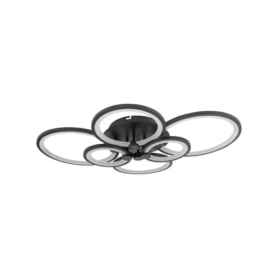 LED полилей с дистанционно управление ALANI 152W, 6 кръга, студена/топла/неутрална светлина, димируем, черен LED полилей с дистанционно управление Заглавие по подразбиране Alessandro Design