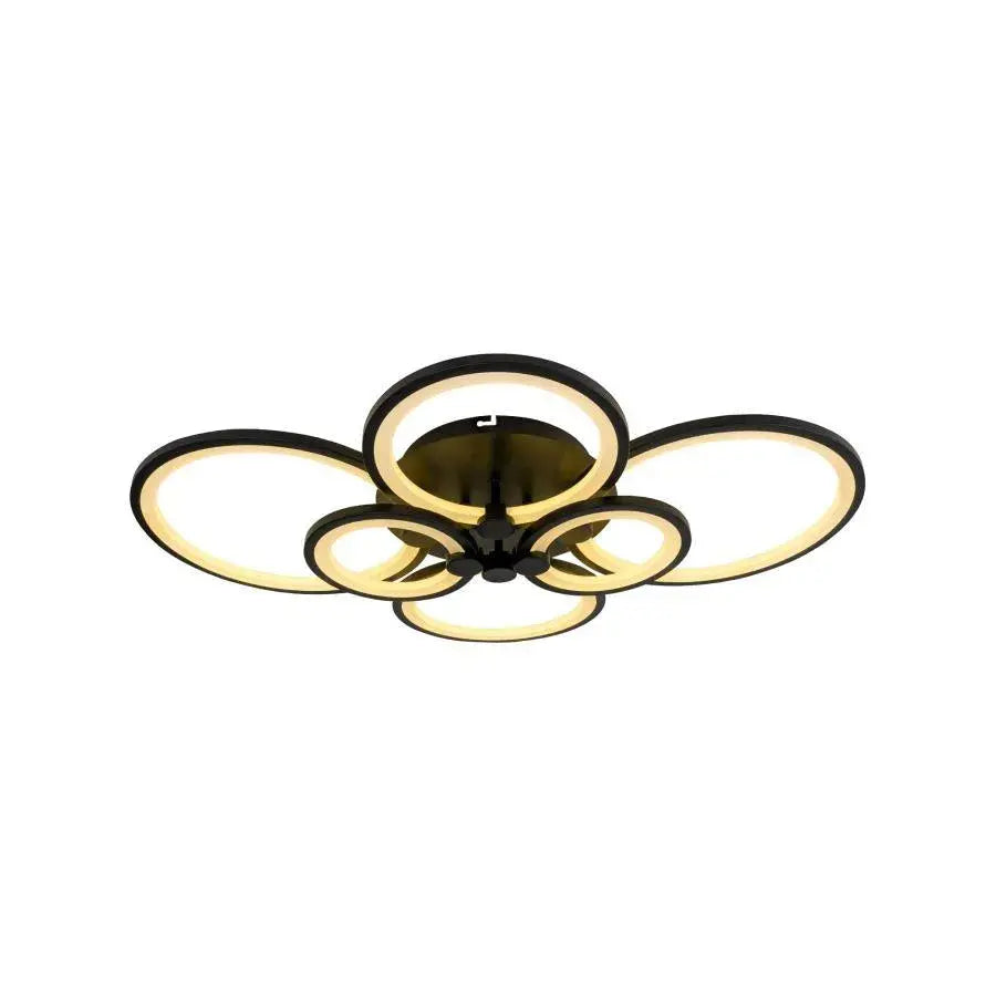 LED полилей с дистанционно управление ALANI 152W, 6 кръга, студена/топла/неутрална светлина, димируем, черен LED полилей с дистанционно управление Заглавие по подразбиране Alessandro Design