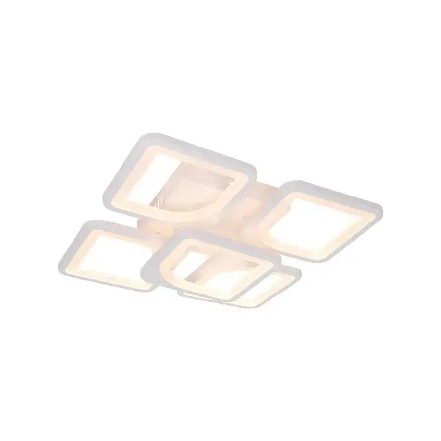 LED полилей с дистанционно управление FELY 80W, 5 квадрата, студена/топла/неутрална светлина, димиране, бял LED полилей с дистанционно управление Заглавие по подразбиране Alessandro Design