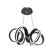 Окачен LED полилей с дистанционно управление INFINITY TWIST 180W, вълнообразна, студена/топла/неутрална светлина, димируем, черен, регулируема по височина Модерни полилеи Заглавие по подразбиране Alessandro Design