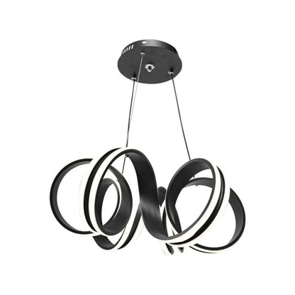 Окачен LED полилей с дистанционно управление INFINITY TWIST 180W, вълнообразна, студена/топла/неутрална светлина, димируем, черен, регулируема по височина Модерни полилеи Заглавие по подразбиране Alessandro Design