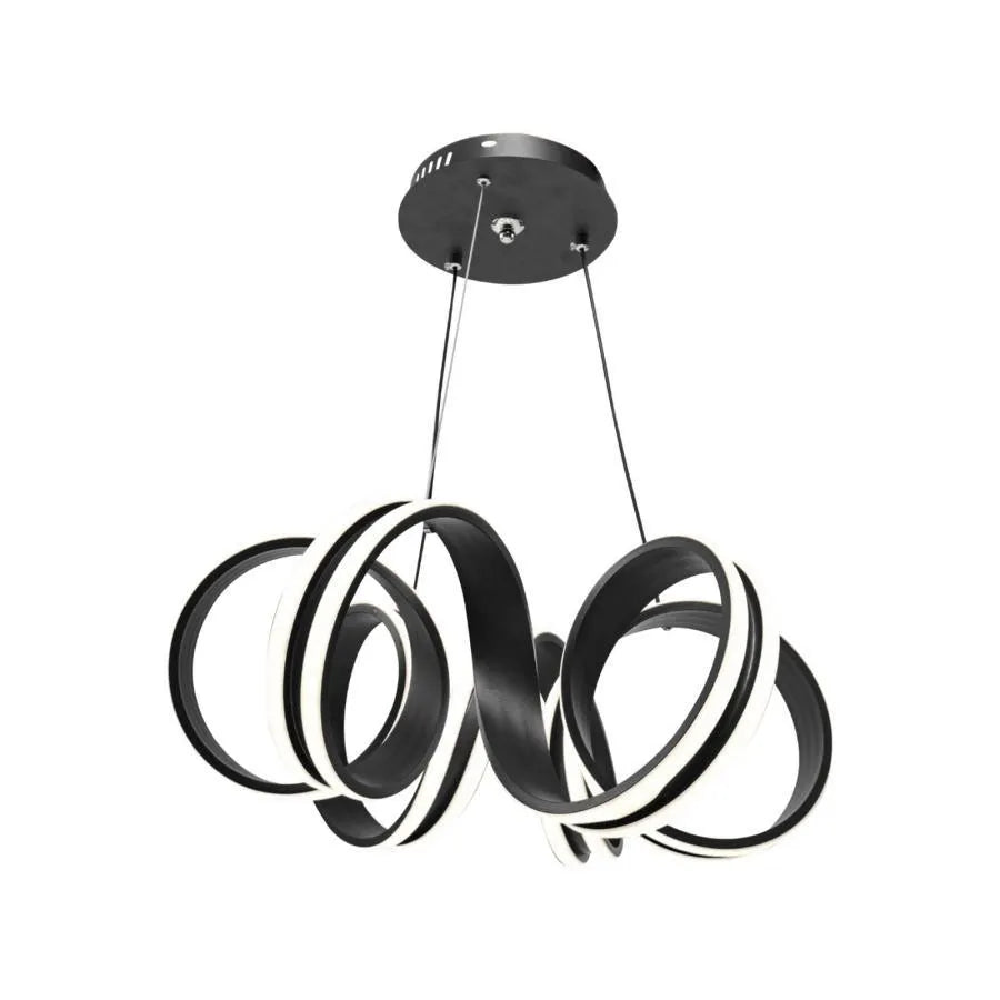 Окачен LED полилей с дистанционно управление INFINITY TWIST 180W, вълнообразна, студена/топла/неутрална светлина, димируем, черен, регулируема по височина Модерни полилеи Заглавие по подразбиране Alessandro Design