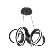 Окачен LED полилей с дистанционно управление INFINITY TWIST 180W, вълнообразна, студена/топла/неутрална светлина, димируем, черен, регулируема по височина Модерни полилеи Заглавие по подразбиране Alessandro Design