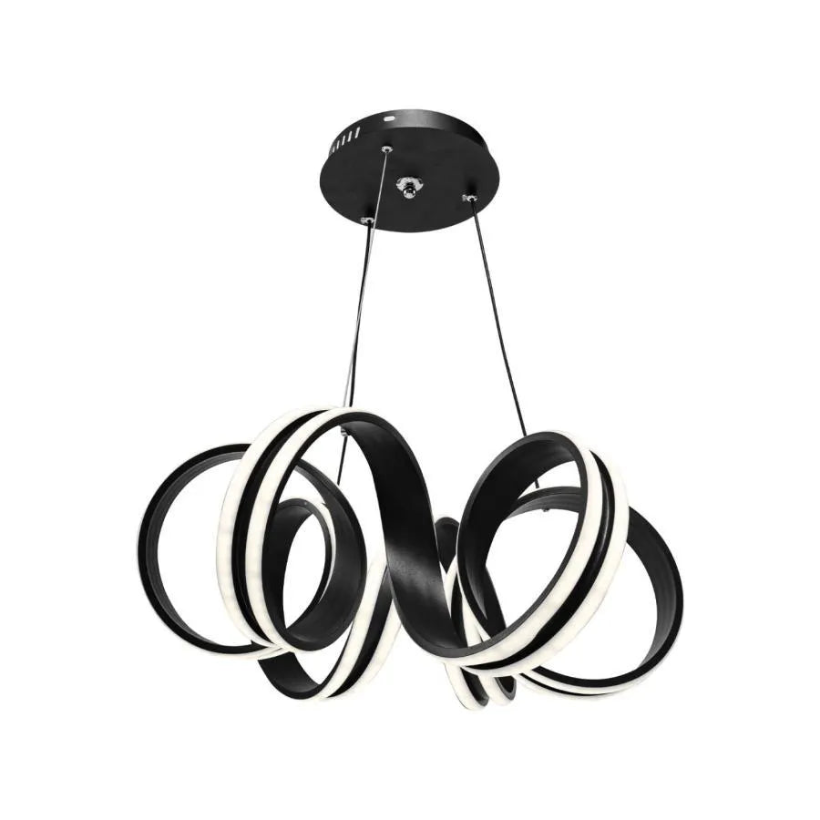 Окачен LED полилей с дистанционно управление INFINITY TWIST 180W, вълнообразна, студена/топла/неутрална светлина, димируем, черен, регулируема по височина Модерни полилеи Заглавие по подразбиране Alessandro Design