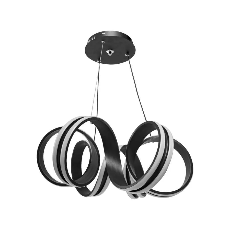 Окачен LED полилей с дистанционно управление INFINITY TWIST 180W, вълнообразна, студена/топла/неутрална светлина, димируем, черен, регулируема по височина Модерни полилеи Заглавие по подразбиране Alessandro Design