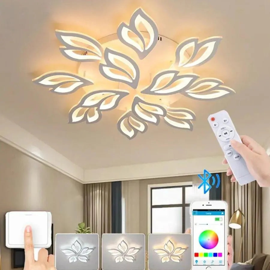 LED полилей с дистанционно управление LILY 147W, 12 елемента, студена/топла/неутрална светлина, димируем, бял LED полилей с дистанционно управление Default Title Alessandro Design