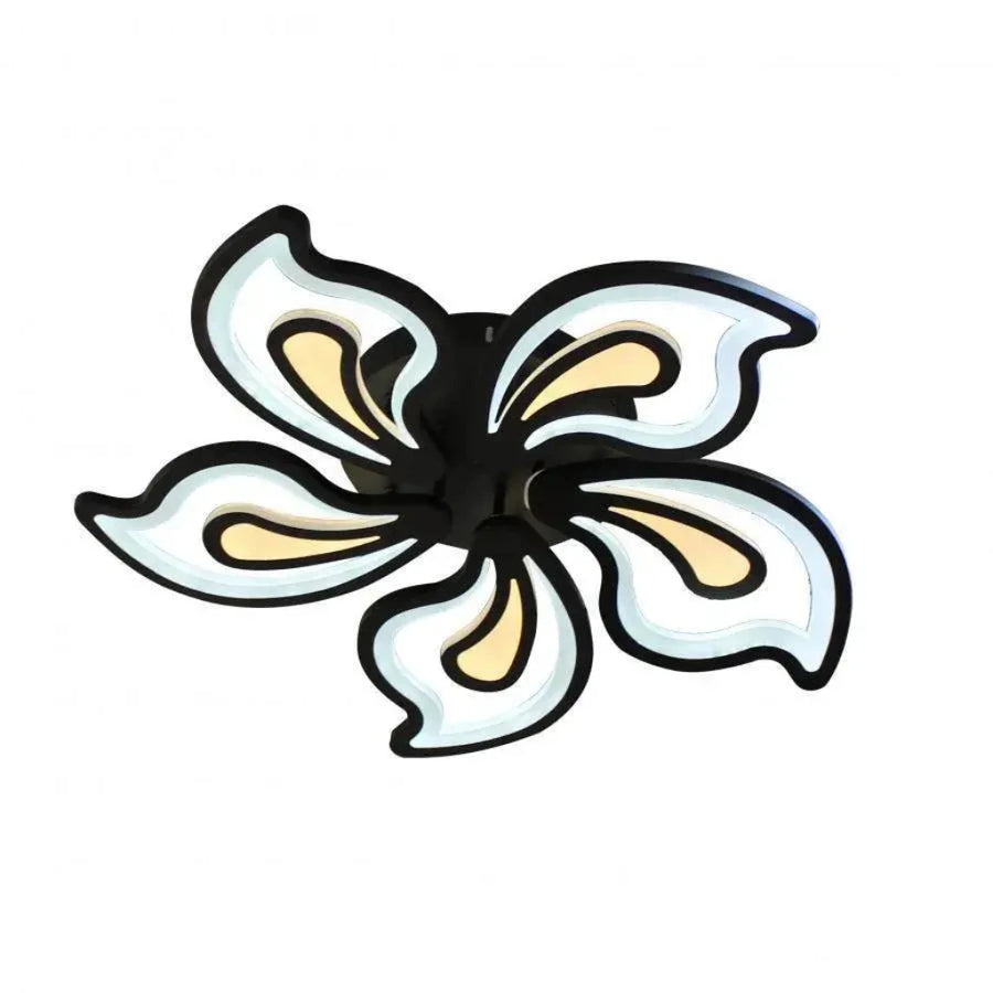 LED полилей с дистанционно управление GLORIOSA 150W, 5 венчелистчета, студена/топла/неутрална светлина, димируем, черен LED полилей с дистанционно управление Заглавие по подразбиране Alessandro Design