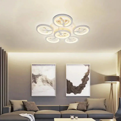 LED полилей с дистанционно управление и кристал DAISY 78W, 6 елемента, студена/топла/неутрална светлина, димируем, бял LED полилей с дистанционно управление Default Title Alessandro Design