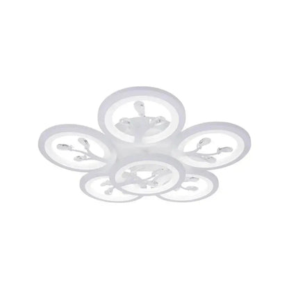 LED полилей с дистанционно управление и кристал DAISY 78W, 6 елемента, студена/топла/неутрална светлина, димируем, бял LED полилей с дистанционно управление Default Title Alessandro Design