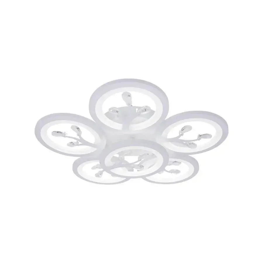 LED полилей с дистанционно управление и кристал DAISY 78W, 6 елемента, студена/топла/неутрална светлина, димируем, бял LED полилей с дистанционно управление Default Title Alessandro Design