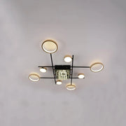 LED полилей с дистанционно управление и кристал MISEL 168W, 9 елемента, студена/топла/неутрална светлина, възможност за димиране, черно злато LED полилеи с дистанционно управление Заглавие по подразбиране Alessandro Design