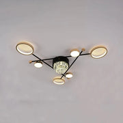 LED полилей с дистанционно управление и кристал MISEL 138W, 7 елемента, студена/топла/неутрална светлина, димиране, черно злато LED полилеи с дистанционно управление Заглавие по подразбиране Alessandro Design