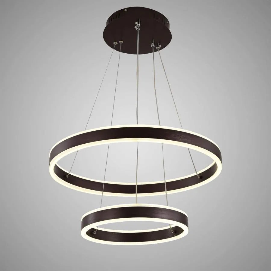 Окачен LED полилей с дистанционно управление OLATHE 180W, 2 кръга, Студена/Топла/Неутрална светлина, Димируем, Кафяв, Регулируема Височина