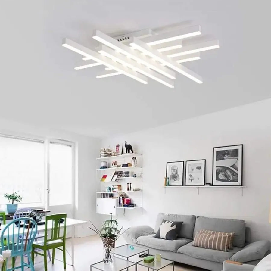 LED полилей с дистанционно управление MORA 160W, 8 елемента, линейна, студена/топла/неутрална светлина, димируем, бял LED полилей с дистанционно управление Default Title Alessandro Design