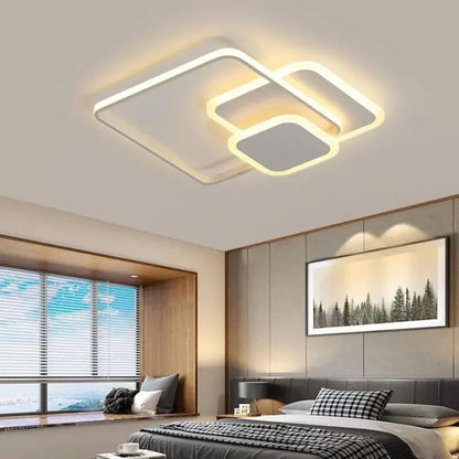 LED полилей с дистанционно управление ANEMONA 75W, 3 квадрата, студена/топла/неутрална светлина, димируем, бял LED полилей с дистанционно управление Default Title Alessandro Design