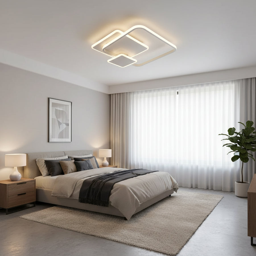 LED полилей с дистанционно управление ANEMONA 75W, 3 квадрата, студена/топла/неутрална светлина, димируем, бял LED полилей с дистанционно управление Default Title Alessandro Design