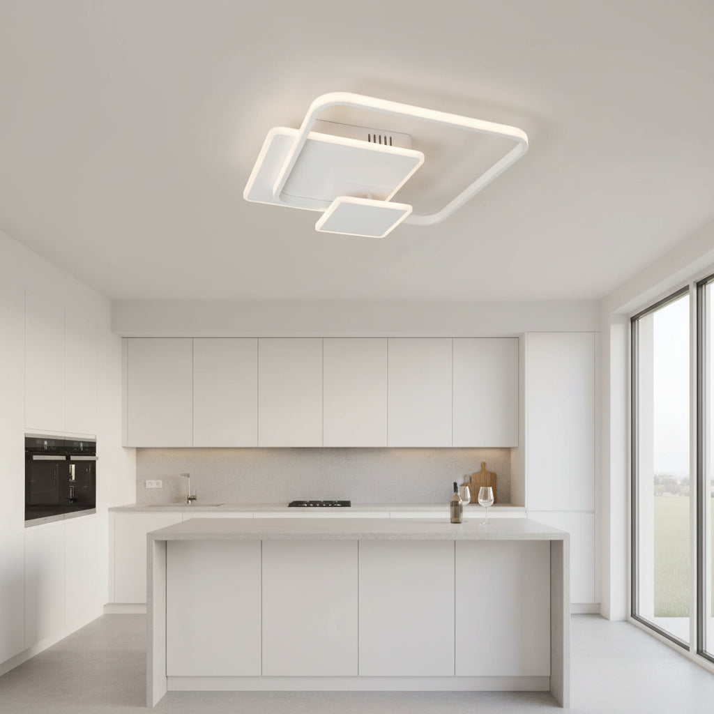 LED полилей с дистанционно управление ANEMONA 75W, 3 квадрата, студена/топла/неутрална светлина, димируем, бял LED полилей с дистанционно управление Default Title Alessandro Design