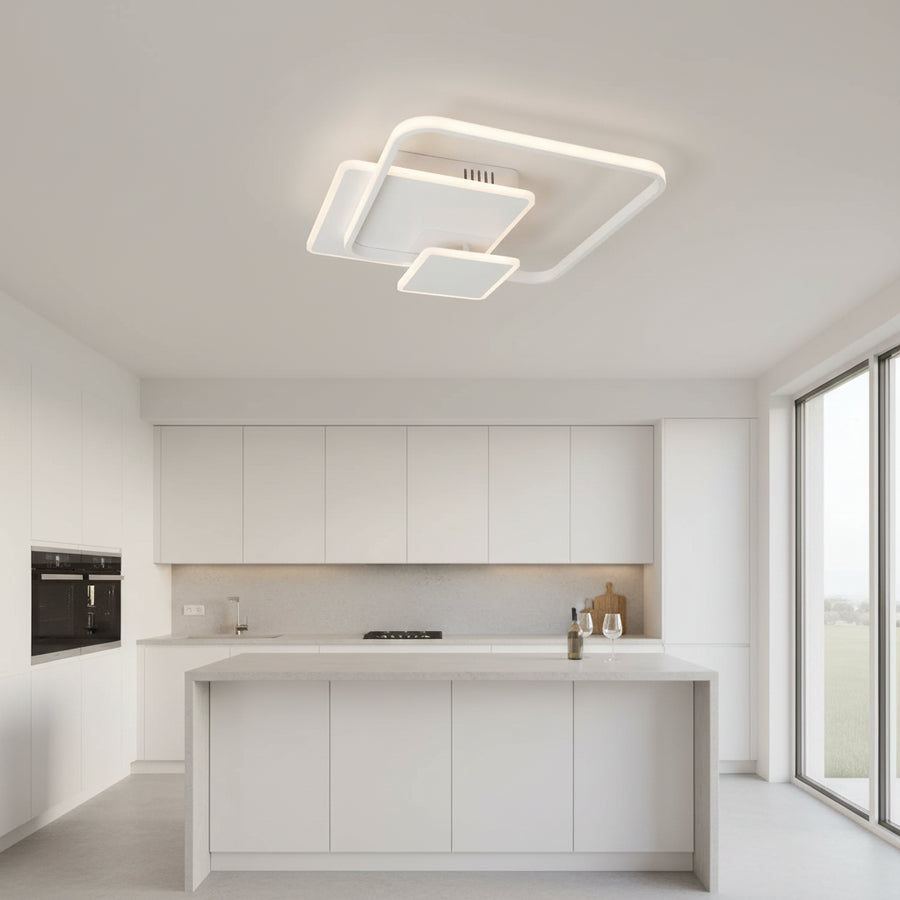 LED полилей с дистанционно управление ANEMONA 75W, 3 квадрата, студена/топла/неутрална светлина, димируем, бял LED полилей с дистанционно управление Default Title Alessandro Design