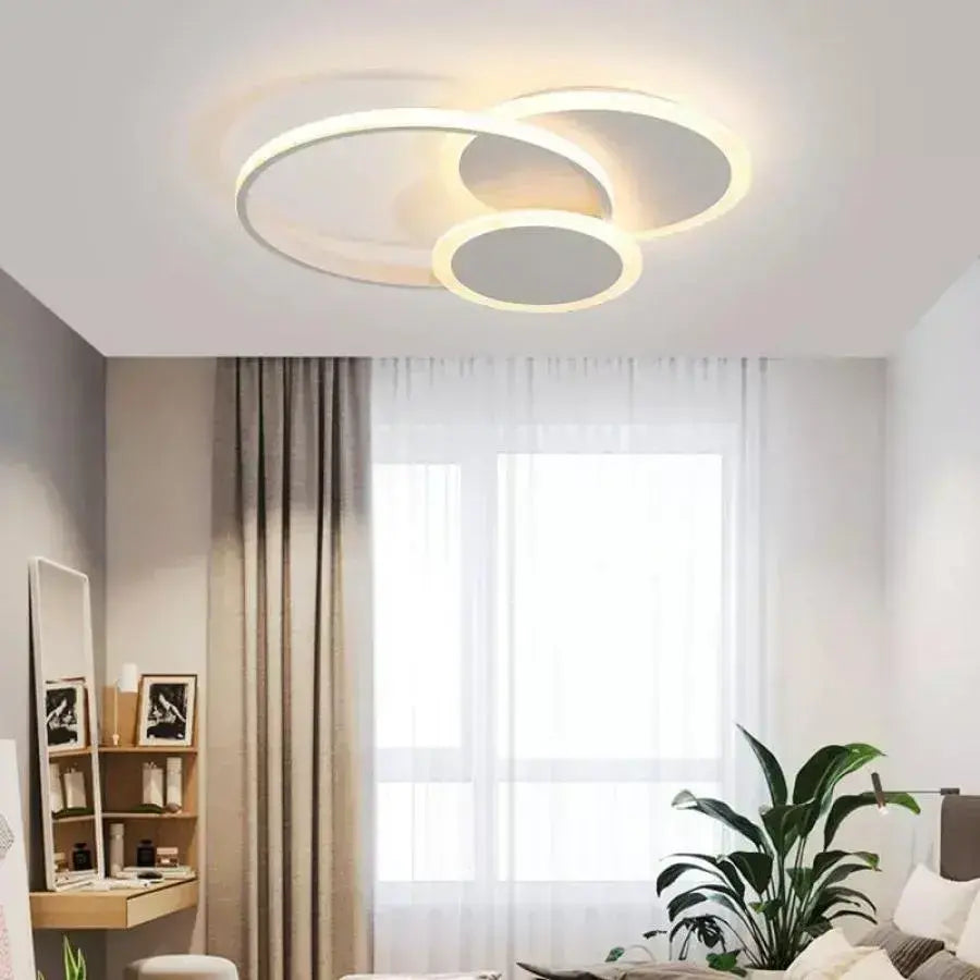 LED полилей с дистанционно SILVIAN, 58W, 3 кръга, Студена/Топла/Неутрална светлина, Димируем, Бял LED полилей с дистанционно управление Заглавие по подразбиране Alessandro Design