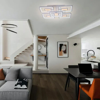 LED полилей с дистанционно управление на Тиана, 107W, бял, акрил, нестабилен