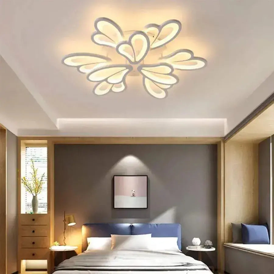 LED полилей с дистанционно управление BLOSSOM 49W, 9 венчелистчета, студена/топла/неутрална светлина, димиране, бял LED полилей с дистанционно управление Заглавие по подразбиране Alessandro Design