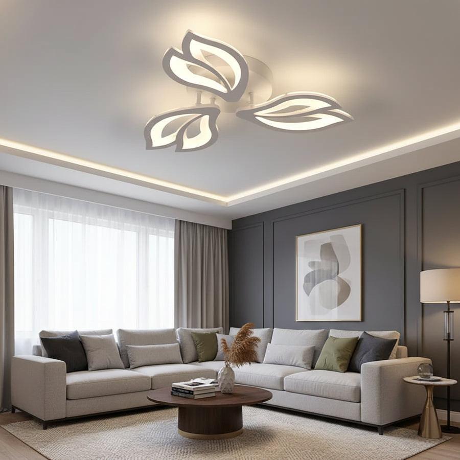 LED полилей с дистанционно управление LILY 40W, 3 елемента, Студена/Топла/Неутрална светлина, Димируем, Бял LED полилей с дистанционно управление Заглавие по подразбиране Alessandro Design
