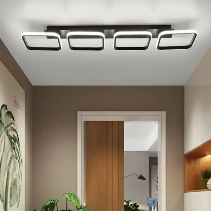 LED полилей VERTEX 45W, 4 квадрата, линейна, студена/топла/неутрална светлина, черни LED полилеи Заглавие по подразбиране Alessandro Design