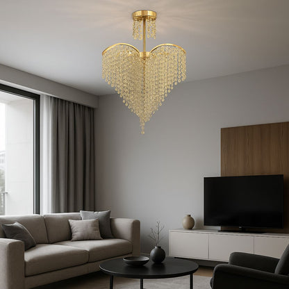 Кристален полилей Ander, 4xE14, диаметър 45 см, златни кристални полилеи Заглавие по подразбиране Alessandro Design