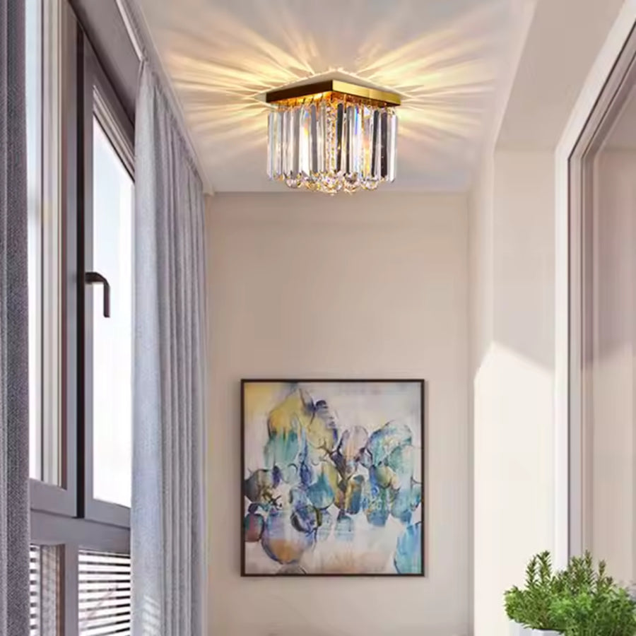 Кристален полилей MARTINEZ Linear Luxe, диаметър 35 см, 4x E14, лъскаво злато Модерен свещник Заглавие по подразбиране Alessandro Design