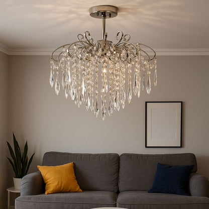 Кристален полилей EDINBURGH Eleganza, 5xE27, диаметър 47 см, блестящ хром Класически полилеи Заглавие по подразбиране Alessandro Design
